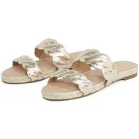 Tommy Hilfiger METALLIC ROPE ESPADRILLE MULE Pantolette, Plateau, Sommerschuh, Flats, Bequemschuh mit geschungener Bandage