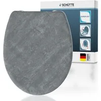Schütte WC-Sitz LIGHT CONCRETE, Toilettendeckel, Absenkautomatik, Schnellverschluss, O-Form, bis 175kg