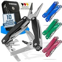 AVENTURIS Multitool T21 aus Edelstahl mit 21 Funktionen! Perfekt fürs Wandern und Campen, Edelstahl