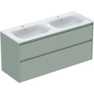 Geberit Renova Plan Set Doppelmöbelwaschtisch schmaler Rand, mit Unterschrank, zwei, 504042IK1 504042IK1