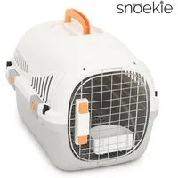 SNOEKIE Tiertransportbox SNOEKIE Transportbox für Katzen, kleine Hunde, Kunststoff, Metalltür bis 15 kg, Stabile Konstruktion, leicht zu reinigen, Sicherer Verschluss