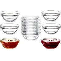 Luminarc Dipschale Glas Für Dip, Marmelade, Konfitüre Stapelbar Mini-Soßenschalen, Glas, (Set, 12-tlg), Bruchresistent, Zeitloses Design, Spülmaschinenfest