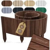 Floranica Palisade Beeteinfassung Flexibler Rollborder Rasenkante Beetumrandung Palisade, LxH: 200x10 cm, Braun, für Blumen und Kräutergarten, Vorgarten, Wege, Rasenbegrenzung