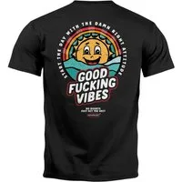 Neverless Print-Shirt Backprint TShirt Herren Good Vibes Schriftzug Sommer Sonne Retro mit Print
