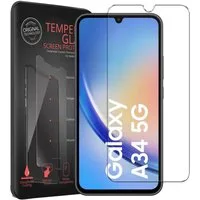 CoolGadget Schutzfolie Panzerfolie für Samsung Galaxy A34 5G, (9H Härtegrad, 2x Schutzglas, 1xReinigungset), Displayfolie Panzer Schutzfolie 2 Stück für Samsung A34 5G Glas Folie
