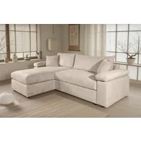 OTTO home Ecksofa Cosy L-Form, B: 234 cm, Sitzaufbau im Sandwich-Federkern, 2 Zierkissen, Mega-Sofa, Cord oder Struktur weich, Kaltschaumauflage