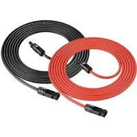 GLIESE 6mm² Rot+Schwarz Solarkabel, PV Verlängerungskabel 1000V DC 1m bis 10m Solarkabel, (100 cm), Plug & Play, Kabellänge (wählbar): 1 m / 2 m / 3 m / 5 m / 10 m