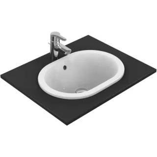 Ideal Standard Connect Einbauwaschtisch E504501 oval, ohne Hahnloch, mit Überlauf, 48 x 35 cm, weiß