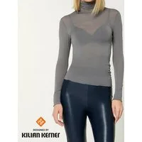 Nur Die Longsleeve NUR DIE X KILIAN KERNER Damen Langarmshirt Highneck mit Kaschmir figurbetonter Schnitt - hoher Rollkragen - flachen Nähte