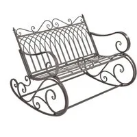 en.casa Gartenbank, »Greenough« Schaukelbank Sitzbank 85x113x95cm Metall Grün