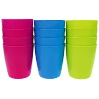HAC24 Becher 12 Stück Trinkbecher Plastik Plastikbecher Mehrwegbecher Partybecher, Kunststoff, Mehrweg je 0,3 Liter