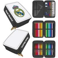 Real Madrid Federmäppchen Real Madrid Federmäppchen 3 Etagen gefüllt Weiß Fußball