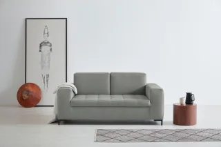 OTTO products 2-Sitzer "Grazzo" hochwertige Stoffe aus recyceltem Material, Steppung im Sitzbereich