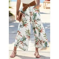 LASCANA Culotte mit Leinen-Anteil und weitem Bein Leinenhose, leichte Sommerhose in 7/8-Länge, Culotte, Alloverprint