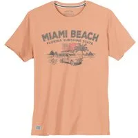 redfield Print-Shirt Redfield T-Shirt Miami Beach in XXL Größen, apricot