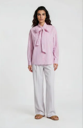 Milano Italy - shirt blouse 1/1 sleeve with bow tie collar - Gr. - 36