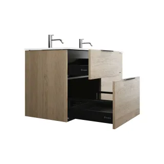Burgbad Glas Waschtisch-Set Eqio Eiche Dekor Cashmere/Weiß, SEYY122F3180A0070 SEYY122F3180A0070
