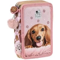 DERFORM Federtasche Hunde Dackel Federmappe gefüllt 2 Fach Federmäppchen Stifte Etui, (25-tlg)