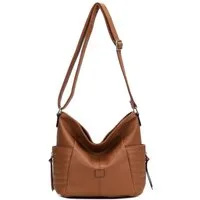 ITALYSHOP24 Schultertasche Damen Tasche Shopper CrossOver, als Handtasche, Umhängetasche, Hobo Bag tragbar