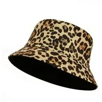 nsihing Sonnenhut Leopardmuster-Sonnenhut, Retro-Anglerhut, unisex, geeignet für Wandern, Strand, Partys und Outdoor-Aktivitäten