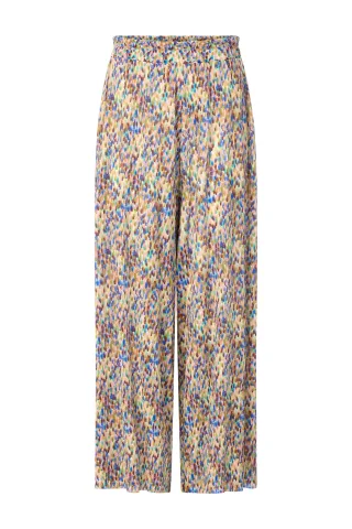 Rich & Royal - Printed Crinkle Pants ruby glow - Gr. - L
