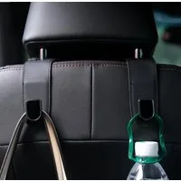 FOUORTUNATE-BEE Kleiderhaken Auto Kopfstützen-Haken 2er Set Schwarz Universal, (2-St), Rücksitz-Haken für Taschen, Handtaschen & Einkaufstüten