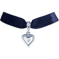 LUISIA® Collier Samt Kropfband Herz in Herz mit Swarovski® Elements (inkl. Schmuckbox)