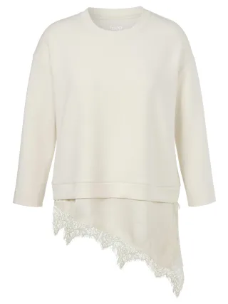 Frapp - Sweatshirt Rundhals 1/1 Arm Materialmix butter - Gr. - 52