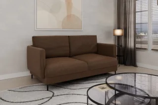 Sofa Designersofa HELMER 2-Sitzer Stoff Vibe Braun