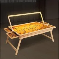 habeig Puzzlematte Puzzlebrett Puzzletisch für 1.000 Teile mit Licht Puzzle