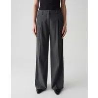 OPUS PANTS Stoffhose MOIRA BLAZE mit Nadelstreifen Mid Rise, Long, Wide Leg