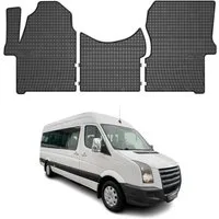 OMAC Auto-Fußmatten für VW Crafter 2006-2016 Schwarz Automatten 3 tlg TPE (3 St), Antirutsch,Wasserfest,Einfache Installation