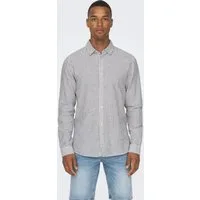 ONLY & SONS Kurzarmhemd ONSCAIDEN LS STRIPE LINEN SHIRT 660 NOOS