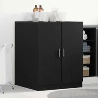 vidaXL Waschmaschinenumbauschrank Waschmaschinen-Schrank mit Speicher Schwarz Eichen-Optik