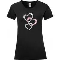 PAULGOS T-Shirt Damen T-Shirt "Herzen Silber & Rosa"