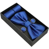 ANTALUX Fliege Elegantes 4-teiliges Herren-Set: Fliege, Tuch & Manschettenknöpfe