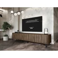 MOEBLINE Lowboard TV Lowboard Kommode AZILLO 215N eiche barock mit schwarzen Füßen