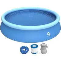 Avenli Pool Prompt Set Pool 420 x 84 cm (Aufstellpool Komplettset, Quick Up Pool Komplettset), Swimmingpool inklusive Filterpumpe und Filterkartusche
