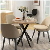 HOMCOM Esstisch für 2-4 Personen (Runder Tisch, 1-St., Küchentisch), Ø75 x 75H cm, Braun