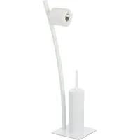 relaxdays Toilettenpapierhalter WC-Garnitur weiß