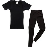 HERMKO Unterziehshirt 22201 (Pack, 2er) kurzarm Shirt + Legging 100% Bio-Baumwolle für Jungen und Mädchen