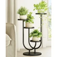 Bamworld Blumenständer Verbesserter Pflanzenständer für Außen & Ecken, Schwarz, 4 Töpfe (1 St), Mittelalter-Modern, Innen/Außen Balkon Wohnzimmer