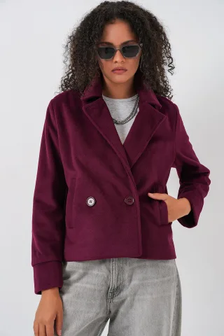 Texturierte Doppeltverschlussjacke