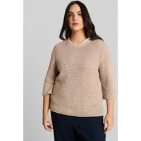 TOM TAILOR PLUS Strickpullover Pullover & Strickjacken Plus Size - Loose Fit Strickpullover mit Lochmuster