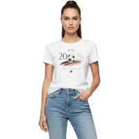 Banco T-Shirt Fußball Top Sommershirt Damen WM 2026 Rundhals Basic (Einzelteil) „WM 2026 Print mit Fußballmotiv und Deutschland-Design“
