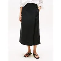 Tommy Hilfiger Wickelrock ESS LINEN KNEE WRAP SKIRT mit Leinen