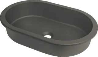 Neuesbad Serie 600 Waschbecken Granit zum Unterbau/Einbau, Oval, Anthrazit/Titan NB1DECQSTU6U1