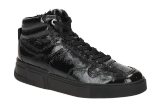 Paul Green Mid Cut Sneaker 5373-09 PG Black Lacquer Leather Warm Lining