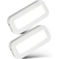 Briloner Leuchten LED Unterbauleuchte kabellos Akku USB-C Küchenleuchte Treppenbeleuchtung, Doppelpack (2x kurz), LED fest integriert, Tageslichtweiß, 15x6,5x2 cm, 30,5x6,5x2 cm 2er-Set, Küche, Schrank, Treppe