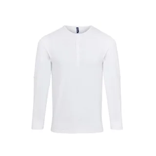 Premier Mens Long John Roll Sleeve T-Shirt (Weiß)